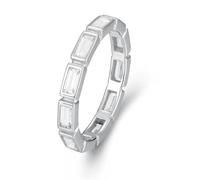 Whoiy Wedding Rings for Girlfriend Gold Solid Engagement Ring Bands Eternity with Moissanite Platinum Anniversary Band for Her Size I 1/2