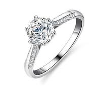 Whoiy Wedding Rings for Women Size U 1/2, Solid Platinum Anniversary Band Solitaire 1ct Moissanite Real Gold Women's Engagement Ring Bands