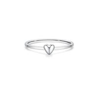 Whoiy Women's Engagement Rings No Gemstone, Solid Real Gold Wedding Ring Bands Heart Platinum Promise Band for Her Size J 1/2