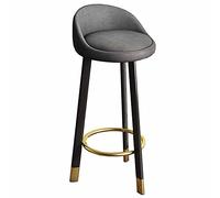 WHOJA Bar Stool Modern Simplicity Home bar Chair Breathable Technical Cloth Sponge Filling Steel Black Gold Legs 150kg with backrest Bar Stools Chairs Set(Color:Dark)