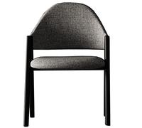 WHOJA Fabric Dining Chairs Backrest computer chair Cotton and linen breathable Home leisure chair Carbon steel frame Bedroom makeup chair Load-bearing 150kg Grey Corner Chairs(Color:Huise)