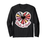 Whole at Heart Crayon Wax Drawing Creative Kindness Long Sleeve T-Shirt