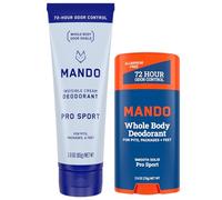 Whole Body Deodorant - Invisible Cream and Solid Formulas - 72 Hour Odor Control - Aluminium & Baking Soda Free - Skin Safe - 3 oz Cream & 2.6 oz Solid Bundle - Pro Sport