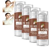 Whole Body Deodorant Stick for Women Men, Aluminum Free Baking Soda-Free Cream Deodorant, Extended Freshness Underarm Deodorant, Vanilla Coconut Mineral Deodorant, travel size deodorant stick (4pcs)