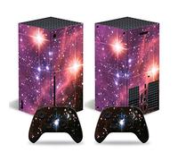 Whole Body Protective Vinyl Skin Decal Cover for Microsoft Xbox Series X Console, Blue Fire Xbox Series X Skins Wrap Sticker with Two Free Wireless Controller Decals