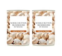 Whole Button Mushrooms in Water, 285g, Pack of 2, Premium Quality Preserved Mushrooms, Ready to Use