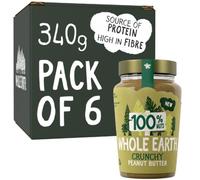 Whole Earth • 100% Crunchy Peanut Butter • 6 x 340g Jars