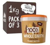 Whole Earth • 100% Smooth Peanut Butter • 3 x 1kg Tubs
