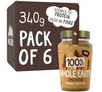 Whole Earth • 100% Smooth Peanut Butter • 6 x 340g Jars