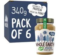Whole Earth • Organic Smooth Peanut Butter • 6 x 340g Jars