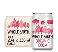 Whole Earth Organic Sparkling Cola Drink, 24x 330 ml, Flavoured Fizzy Soft Drink Made with Fruit Juice, 100% Natural Ingredients, No Added Refined Sugar, Vegetarian & Vegan, Multi Pack
