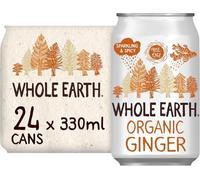 Whole Earth Organic Sparkling Ginger Drink, 24x 330 ml, Lightly Fizzy Soft Drink made with Natural Ingredients and Fruit Extract, No Added Refined Sugar,Vegetarian and Vegan, Multi Pack