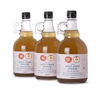 Whole Food Earth Natural Apple Cider Vinegar Box of 3 x 1L - With Mother, Raw, Unpasteurised, Unfiltered