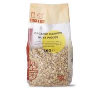 Whole Food Earth - Organic Cashew Nuts Pieces - 1kg - Stock & Bite