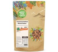 Wholefood Earth Toasted and Malted Wheat Flakes 500 g | GMO Free | High Fibre | Source of Protein