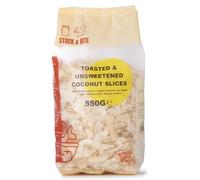 Whole Food Earth - Toasted & Unsweetened Coconut Slices 550g - Stock & Bite