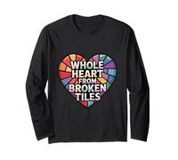 Whole Heart from Broken Tiles Healing After Heartbreak Long Sleeve T-Shirt