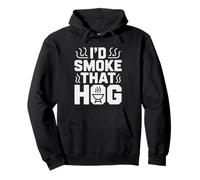Whole Hog BBQ Pun ID Smoke Pig Roast Funny Pullover Hoodie