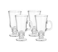 WHOLE HOUSEWARES | Glass Irish Coffee Mug | Set of 4 | 8oz Coffee Mugs for Drinking | Durable Glassware Mugs (4)