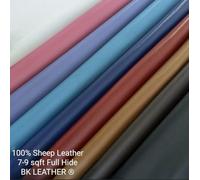 Whole Nappa Soft Premium Quality Sheepskin Genuine Leather Hide- NO Holes & Marks 6-9 sq.ft (0.75 sq Meter) (Black)