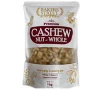 Whole Raw Cashew African W320 1kg by Bakers Street - Raw, Natural, High Protein & Fiber, Nut for Snacking, Cooking, Baking, Stews, & Desserts