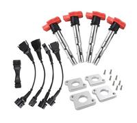 Whole Set 2.0T Ignition Coil ICM Harness R8 Coilpack Plates Coil Pack Set 97-99.5 1.8T Compatible For Audi A4 B5 (3 To 4 Contacts)(Black)