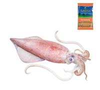 Whole Squid 1KG with Rajah Fish Seasoning 100Gr - Whole Squid, perfectly seasoned with Rajah for a tender, flavorful dish