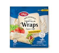 Whole Wheat Tortilla Wraps - Super Soft Vegan Wholemeal Wraps for Burritos, Sandwiches & Meal Prep - No Added Sugar, No Artificial Colours or Flavours - 6 Pack (420g)