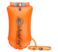 WholeFire 20L Swim Buoy Waterproof Inflatable Dry Bag Swim Safety Float for Water Sports, Open Water Swimmers, Triathletes, Kayakers and Snorkelers - Highly Visible Buoy Float for Safe Swim Training