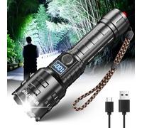 WholeFire Torches LED Super Bright, LED Torch Rechargeable XHP70, Torch Battery Powered, Powerful Flashlight Zoom for Camping Emergency Gift
