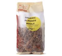 Wholefood Earth Organic Almonds Whole 1kg - Premium Spanish | Rich in Vitamin E & Protein | Heart Healthy | Vegan | Stock & Bite