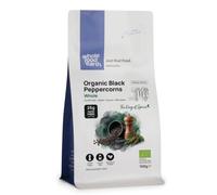 Wholefood Earth Organic Black Peppercorns Whole 100g | Raw Whole Peppercorns | GMO Free | Vegan | Source of Fibre | for Pepper Mills, Curries, Sauces & Seasoning