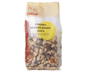 Wholefood Earth Organic Broken Brazil Nuts 1kg - Premium Pieces | Rich in Selenium | High Protein | No Salt | Vegan | Stock & Bite