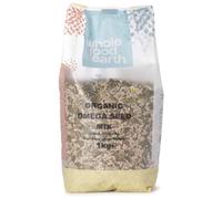 Wholefood Earth Organic Omega Seed Mix 1kg - Pumpkin, Sunflower, Sesame Seeds and Whole Flaxseed - High Fibre, Source of Protein