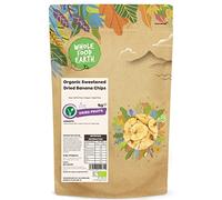 Wholefood Earth Organic Sweetened Dried Banana Chips - 1 kg | Raw | GMO Free | Vegan | High Fibre | Certified Organic