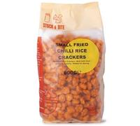 Wholefood Earth Small Fried Chilli Rice Crackers 600g - Spicy & Crunchy | Asian Style | Vegan | Stock & Bite