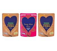 Wholegrain Basmati & Quinoa Rice and Saag Aloo Basmati Rice, Microwave Pouches, Gluten Free, Vegan, 250g, Pack of 3
