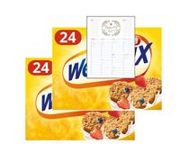 Wholegrain Wheat Biscuits Bundle which Contains Weetabix Cereal 24 Per Pack - Pack of 2 with Grocery List Card