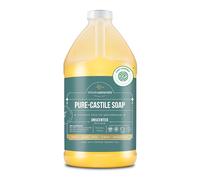 WHOLENATURALS Pure Castile Soap Liquid, EWG Verified & Certified Palm Oil Free - 64 Oz. - 1/2 Gallon Unscented, Natural Soap, Mild & Gentle Non-gmo & Vegan - Organic Body Wash, Laundry, and Baby Soap