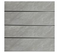 WholePanel 6mm with Silver Strip Pack of 5 Wall and Ceiling Panels | Grey Marble | Square Section PVC | 200mm x 2700mm