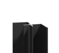 WholePanel Anodised Aluminium Wall Panel Internal Corner Trim | Matt Black | 10mm