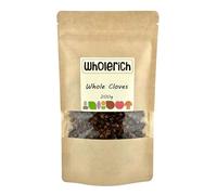 Wholerich Whole Cloves 200g | Sun Dried Dried Clove Buds from Indonesia | Warm Aromatic Spice for Mulled Wine, Baking & Cooking | Vegan & Additive-Free