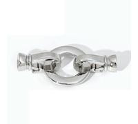 Wholesale 18K Gold Plated Brass Round Pearl Clasps Connector, Closure Lock Clasps for DIY Jewelry Making Findings Supplies-Rhodium Plated_a-2 Pieces