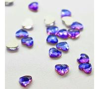 Wholesale 3.0mm Mini Heart Hot Flat Back Nail Rhinestone Special Shaped Crystals Art Stones 3D Personalized Decoration-3.0mm Blue Flame100pcs
