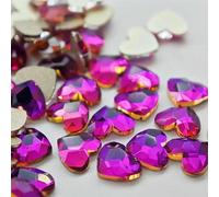 Wholesale 3.0mm Mini Heart Hot Flat Back Nail Rhinestone Special Shaped Crystals Art Stones 3D Personalized Decoration-3.0mm Purple Flame