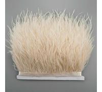 Wholesale 8-10cm Ostrich Feather Trims for Needlework and Handicraft Black Plume Skirt Decoration Natural Feathers Ribbon Fringe-Lotus Pink-10Meters