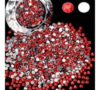 Wholesale Bulk Bag 2000PCS 5mm Resin Flat Back Rhinestone, Light Siam Round Non Hotfix Flatback Resin Rhinestones for Nails, Tumblers, DIY Bling Embellishments, Loose Glitter Crystal Diamond Stone