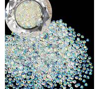 Wholesale Bulk Bag 3000PCS 4mm Resin Flat Back Rhinestone, Transparent Clear Crystal AB Round Non Hotfix Flatback Rhinestones for Nails, Tumblers, DIY Bling Embellishments, Loose Glitter Crystal Stone
