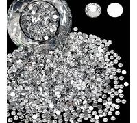 Wholesale Bulk Bag 5000PCS 2mm Resin Flat Back Rhinestone, Clear Crystal Round Non Hotfix Flatback Resin Rhinestones for Nails, Tumblers, DIY Bling Embellishments, Loose Glitter Crystal Diamond Stone