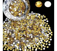 Wholesale Bulk Bag 5000PCS 2mm Resin Flat Back Rhinestone, Crystal Yellow Round Non Hotfix Flatback Resin Rhinestones for Nails, Tumblers, DIY Bling Embellishments, Loose Glitter Crystal Diamond Stone